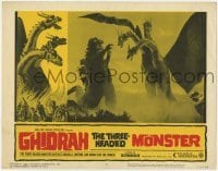 2d247 GHIDRAH THE THREE HEADED MONSTER LC #5 '65 Toho, great image of him battling Godzilla!