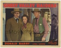 2d250 GHOST VALLEY RAIDERS LC '40 great c/u of Don Red Barry, Lona Andre & sheriff Tom London!