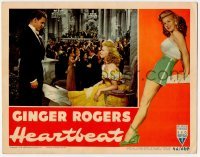 2d285 HEARTBEAT LC '46 Jean-Pierre Aumont looks down at pretty Ginger Rogers in chair at party!