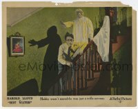2d307 HOT WATER LC '24 nervous Harold Lloyd on stairs with sleepwalking mother-in-law!