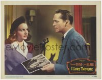 2d311 I LOVE TROUBLE LC #8 '47 Franchot Tone with photo questions sexiest Janet Blair!