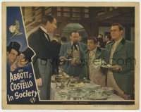 2d319 IN SOCIETY LC '44 Bud Abbott & Lou Costello served by Arthur Treacher at fancy party!