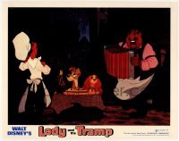 2d351 LADY & THE TRAMP LC R72 Walt Disney classic cartoon, most classic spaghetti scene!
