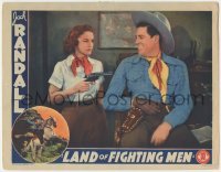 2d352 LAND OF FIGHTING MEN LC '38 c/u of Louise Stanley pointing gun at smiling Jack Randall!