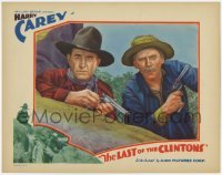 2d356 LAST OF THE CLINTONS LC '35 close up of Harry Carey & other cowboy with their guns drawn!