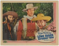 2d374 LONE RIDER CROSSES THE RIO LC '41 c/u of George Houston & Fuzzy St. John with Mexican man!