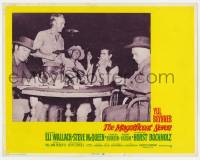 2d390 MAGNIFICENT SEVEN LC #1 R80 best candid shot of Steve McQueen & top stars playing poker!