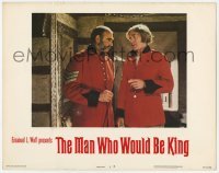 2d398 MAN WHO WOULD BE KING LC #2 '75 close up of Sean Connery & Michael Caine, John Huston!