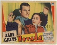 2d439 NEVADA LC '35 great c/u of Kathleen Burke & Buster Crabbe with his hands in the air!