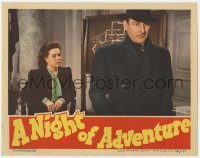 2d455 NIGHT OF ADVENTURE LC '44 pretty Nancy Gates sits behind worried lawyer Tom Conway!