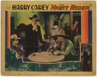 2d456 NIGHT RIDER LC '32 close up of cowboy Harry Carey taking off his gloves inside saloon!