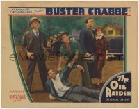 2d468 OIL RAIDER LC '34 c/u of Buster Crabbe, Gloria Shea & others looking up at the sky!