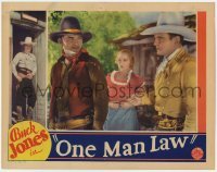 2d474 ONE MAN LAW LC '32 Shirley Grey watches Buck Jones tell bad guy to leave & never come back!