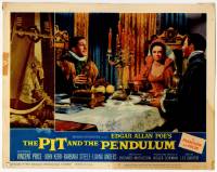 2d493 PIT & THE PENDULUM LC #6 '61 Vincent Price & Barbara Steele eating a fancy meal!