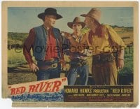 2d516 RED RIVER LC #4 '48 best card of Montgomery Clift watching Brennan argue with John Wayne!