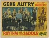 2d520 RHYTHM OF THE SADDLE LC '38 great close up of Gene Autry singing with an all-female band!