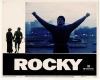 2d539 ROCKY LC #1 '77 boxer Sylvester Stallone with arms raised at top of art museum steps!