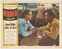 2d542 RODEO LC '52 great close up of pretty Frances Rafferty & John Archer in diner!
