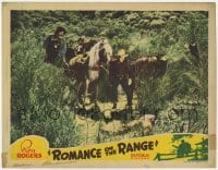 2d548 ROMANCE ON THE RANGE LC '42 Roy Rogers, Trigger & Gabby Hayes find unconscious man outdoors!