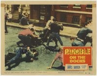 2d555 RUMBLE ON THE DOCKS LC '56 Robert Blake & teen delinquents in huge street brawl!