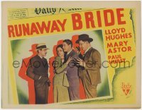 2d556 RUNAWAY BRIDE LC '30 scared Mary Astor & Lloyd Hughes threatened by thugs with hidden gun!