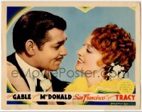 2d562 SAN FRANCISCO LC '36 great romantic close up of Clark Gable & Jeanette MacDonald!