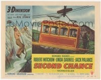 2d577 SECOND CHANCE 3D LC #8 '53 Robert Mitchum & Linda Darnell sightseeing on cable car!