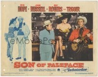 2d607 SON OF PALEFACE LC #3 '52 sexy Jane Russell sitting on bar between Roy Rogers & Bob Hope!