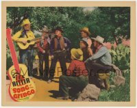 2d608 SONG OF THE GRINGO LC '36 smiling Tex Ritter playing guitar for a group of cowboys!
