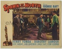 2d613 SPAWN OF THE NORTH LC '38 Akim Tamiroff with rifle tells Henry Fonda to get out!