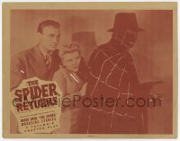 2d615 SPIDER RETURNS LC #5 R1940s great close up of the masked hero wearing web cape & holding gun!