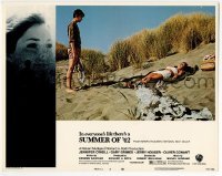 2d633 SUMMER OF '42 LC #8 '71 Gary Grimes stares at sexy older Jennifer O'Neill laying on beach!