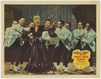 2d641 SWEET ROSIE O'GRADY LC '43 eight guys in suits & pretty Betty Grable singing on stage!