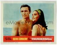 2d669 THUNDERBALL LC #2 '65 c/u of barechested Sean Connery as James Bond & sexy Claudine Auger!