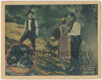 2d688 TRIPLE ACTION LC '25 old guy watches cowboy Pete Morrison with pretty girl by tree!