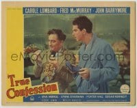 2d692 TRUE CONFESSION LC '37 Fred MacMurray stares at John Barrymore staring at grapes!