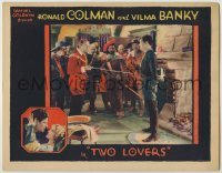 2d694 TWO LOVERS LC '28 Noah Beery with sword threatens Ronald Colman hiding paper behind his back!