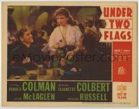 2d700 UNDER TWO FLAGS LC '36 Claudette Colbert glares as she brings Ronald Colman another drink!