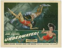 2d701 UNDERWATER LC '55 Howard Hughes, sexy skin diver Jane Russell coupling beneath the sea!