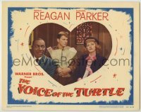2d715 VOICE OF THE TURTLE LC #5 '48 Ronald Reagan in uniform holding grocery bags, Eleanor Parker