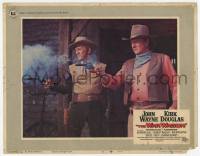 2d721 WAR WAGON LC #6 '67 best close up of cowboys John Wayne & Kirk Douglas shooting their guns!