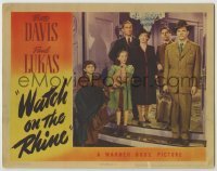 2d722 WATCH ON THE RHINE LC '43 great image of Bette Davis, Paul Lukas & family on stairs!