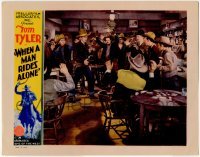 2d736 WHEN A MAN RIDES ALONE LC '33 Tom Tyler holds entire bar full of poker players at gunpoint!