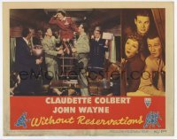 2d758 WITHOUT RESERVATIONS LC '46 John Wayne & Don DeFore hoist Claudette Colbert to the ceiling!