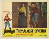 2d760 WOMAN THEY ALMOST LYNCHED LC R57 sexy gunfighter Audrey Totter catches Joan Leslie hiding!