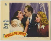 2d761 WORLD PREMIERE LC '41 John Barrymore between beautiful Frances Farmer & Virginia Dale!