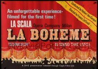 2f669 LA BOHEME British quad '65 Franco Zeffirelli, Puccini, Mirella Freni, classic opera!