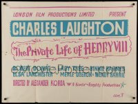 2f690 PRIVATE LIFE OF HENRY VIII British quad R50s art of Charles Laughton, Alexander Korda directed