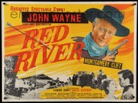 2f694 RED RIVER British quad R50s great artwork of John Wayne, Montgomery Clift, Howard Hawks