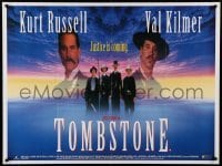 2f709 TOMBSTONE British quad '94 Kurt Russell as Wyatt Earp, Val Kilmer as Doc Holliday